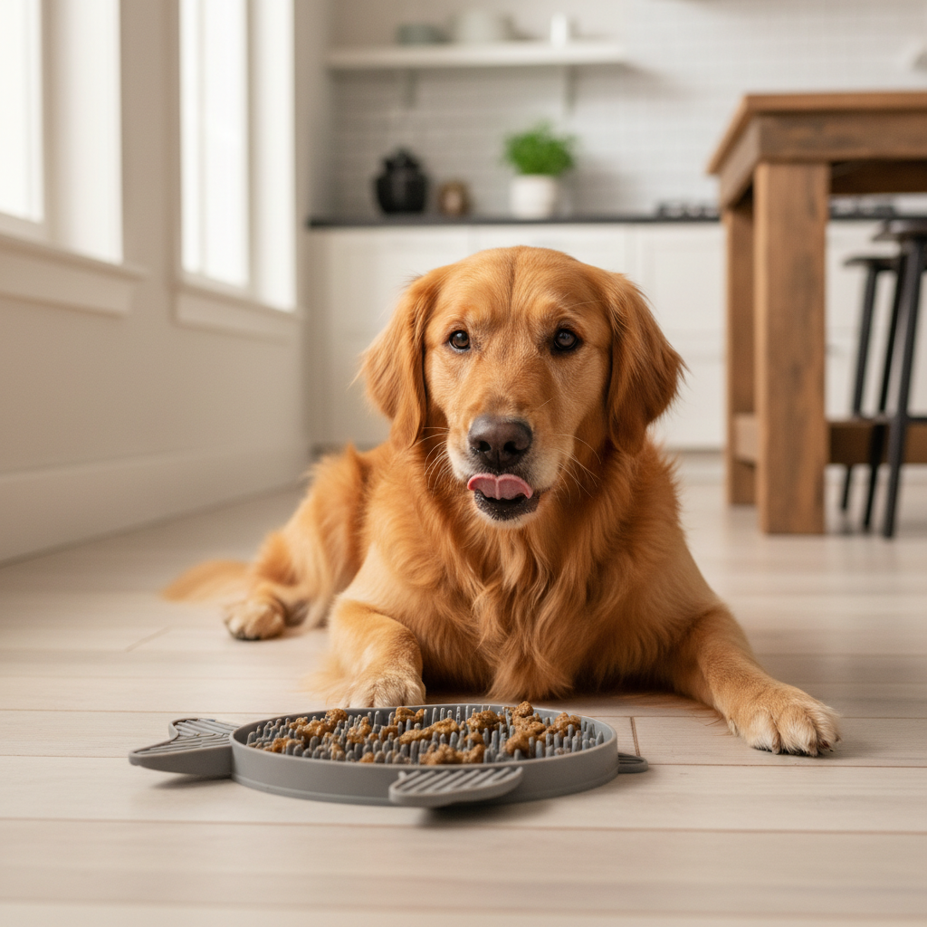 Silicone Slow Food Plate for Dogs and Pets